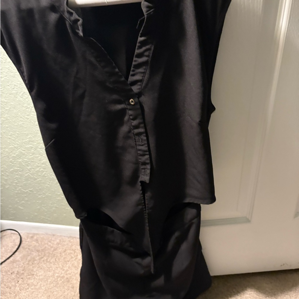 Forever 21 Black Button-Up sexy tie front belly baring romper
